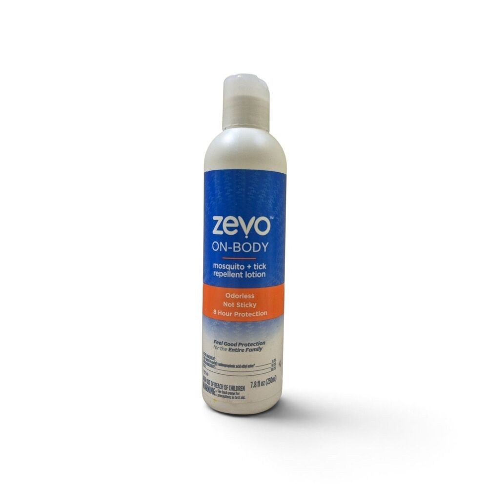 Zevo On Body Mosquito Tick Repellent Lotion Odorless 8 Hour Protection 7.8 Oz